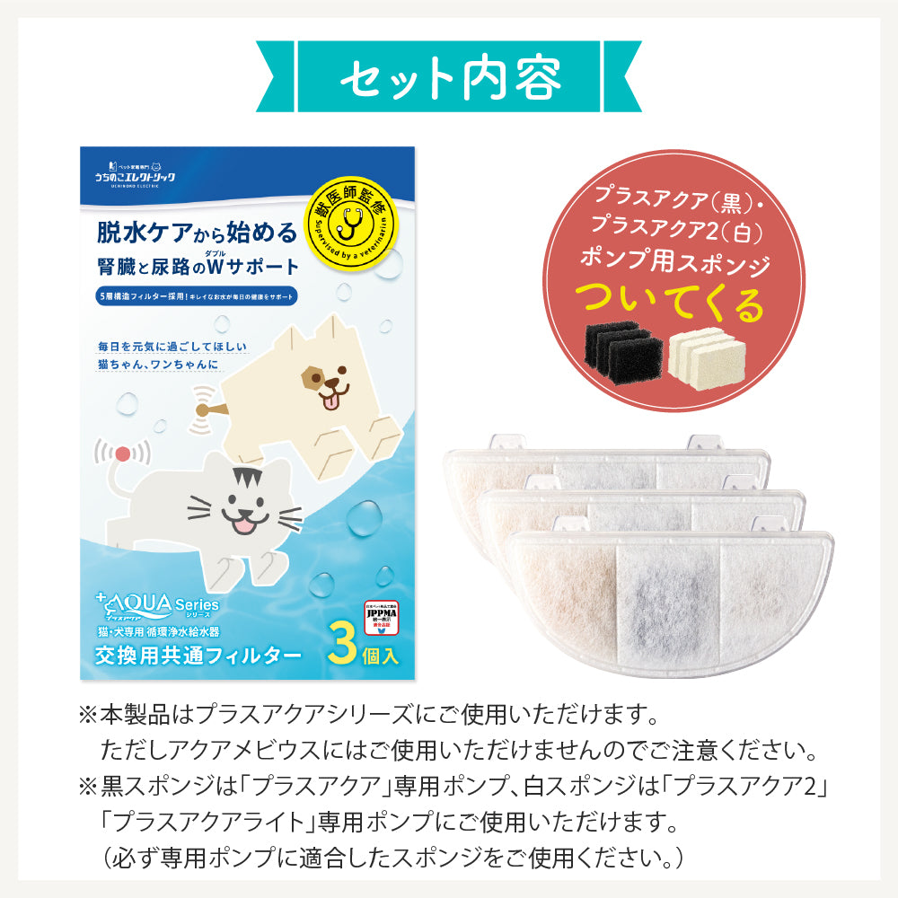 プラスアクア交換用純正フィルター（5層ろ過構造＆ぬめり軽減タイプ）